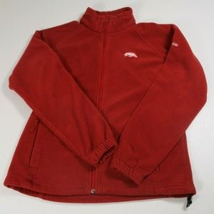 Columbia Women Sz L Arkansas Razorbacks Red Fleece